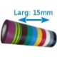 Ruban isolant adhésif couleurs larg 15 mm long 10 m. 10 rouleaux