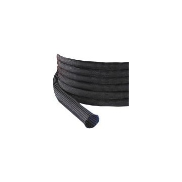 gaine tressee extensible Ø18/28 mm noire