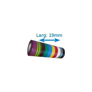 Ruban isolant adhésif couleurs larg 19 mm long 10 m. 10 rouleaux