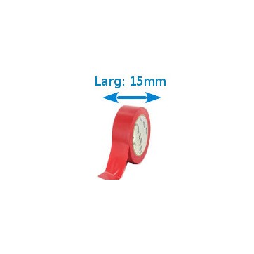 Ruban isolant adhésif rouge larg 15 mm long 10 m