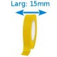 Ruban isolant adhésif jaune larg 15 mm long 10 m