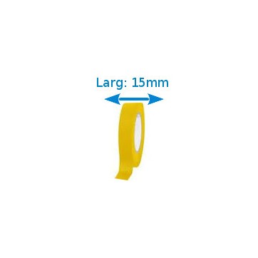 Ruban isolant adhésif jaune larg 15 mm long 10 m
