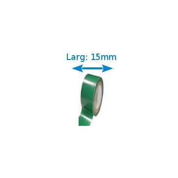 Ruban isolant adhésif Vert larg 15 mm long 10 m