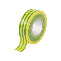 Ruban isolant adhésif vert-jaune larg 15 mm long 10 m