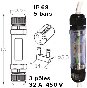 prolongation électrique étanche