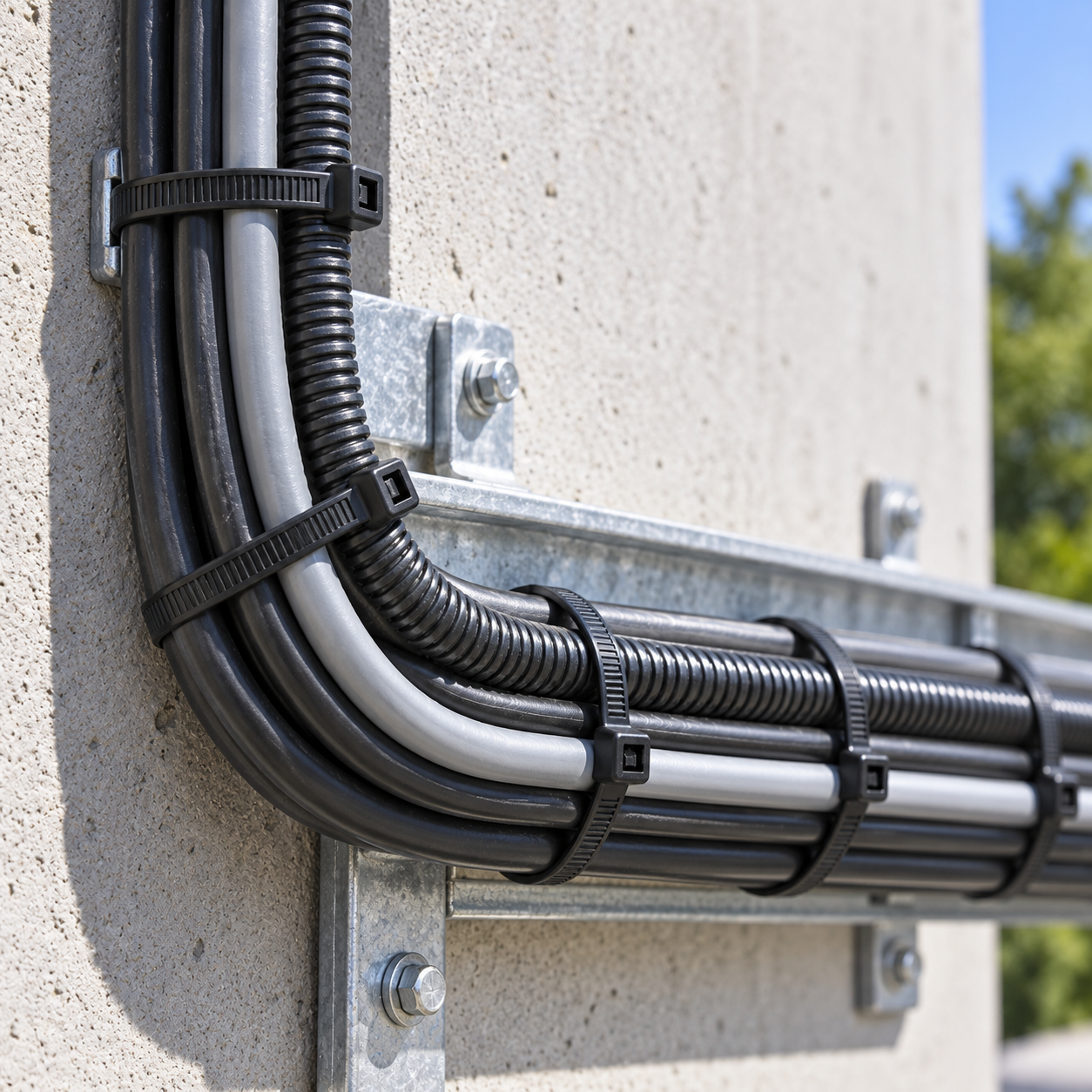 Collier d’installation électrique résistant aux UV pour utilisation extérieure